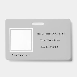 Badge Modèles de texte de photo gris simple élégant Empl