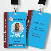 Badge Modern Blue & Maroon Employee Professional ID