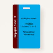 Badge Modern Blue & Maroon Employee Professional ID (Dos)
