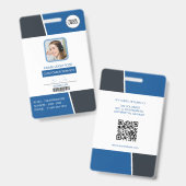 Badge Modern Blue Professional Employee Photo ID (Recto et verso)