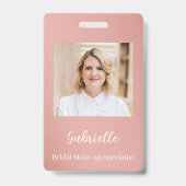 Badge Modern Botanical Dusty Rose Boho Photo (Avant)