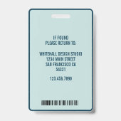 Badge Modern Business Employee Photo Name Card QR code (Arrière)