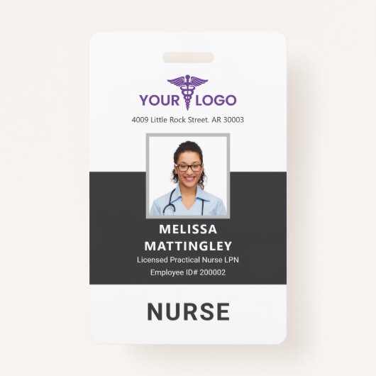 Badge Modern Business Logo Employee Photo ID (Devant)