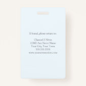 Badge Modern Chic Press Reporter Photographe ID du perso (Dos)