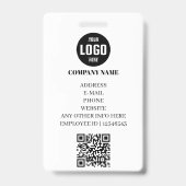 Badge Modern Company ID Card with Photo & QR Code (Arrière)