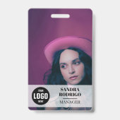 Badge Modern Company ID Card with Photo & QR Code (Avant)