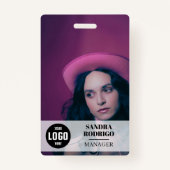 Badge Modern Company ID Card with Photo & QR Code (Devant)