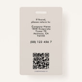 Badge Modern Company Staff Employee ID White Sand Photo  (Dos)