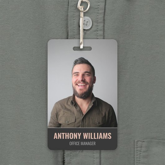 Badge Modern Dark Large Photo Employee ID