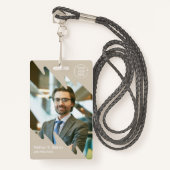 Badge Modern Employee Photo ID Company Security QR (Devant avec lanière)