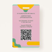 Badge Modern Employee Photo ID Company Security QR (Dos)