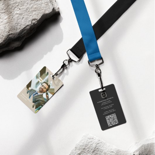 Badge Modern Employee Photo ID Company Security QR