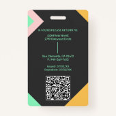 Badge Modern Employee Photo ID Company Security QR (Dos)