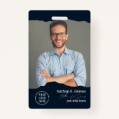 Badge Modern Employee Photo ID Company Security QR (Devant)