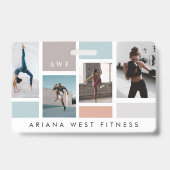 Badge Modern Four Photo Collage Personal Trainer Fitness (Arrière)