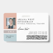 Badge Modern Four Photo Collage Personal Trainer Fitness (Avant)