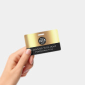 Badge Modern Gold Black Logo Employee ID (Manuel / portable)