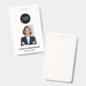 Badge Modern Minimalist Personalized Photo (Front & Back)
