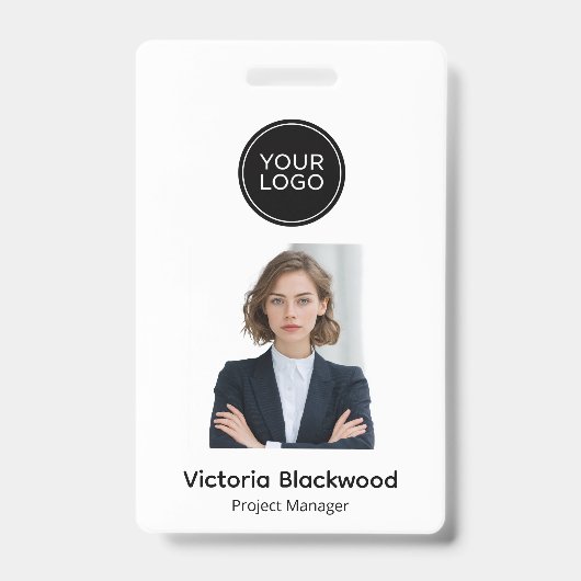 Badge Modern Minimalist Personalized Photo (Front)