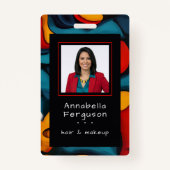 Badge Modern Pop Art Retro Colorful Hair Makeup (Devant)