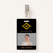 Badge Modern Real Estate Black and gold custom logo (Devant avec clip)