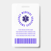 Badge Modern Royal Blue Paramedic Photo ID (Arrière)