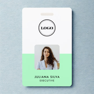 Badge Modern Trendy Minimalist Photo | Neo Mint Green ID