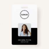 Badge Modern Trendy Minimalist Photo | Simple Black ID (Devant)