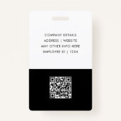 Badge Modern Trendy Minimalist Photo | Simple Black ID (Dos)