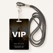 Badge Modern VIP All Access Event Concert Match Party QR (Devant avec lanière)