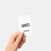 Badge Modern White Nom du bénévole Information de l'évén (Manuel / portable)