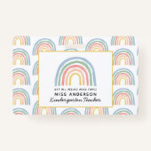 Badge Moderne aquarelle arc-en-ciel professeur merci cad (Dos)