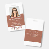 Badge MODERNE CARTE D'IDENTITÉ PROFESSIONNELLE simple ar (Avant & arrière)