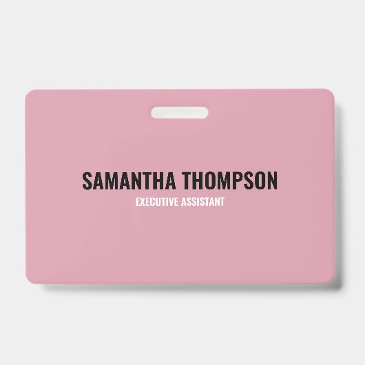 Badge Moderne Chic rose, blanc et noir (Avant)