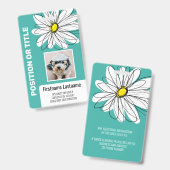 Badge Moderne Daisy avec photo, logo carte d'identité em (Avant & arrière)