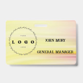 Badge moderne Élégant Nom Personnalisé Titre Employé