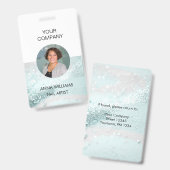 Badge Moderne, élégant, parties scintillant employé rond (Front & Back)