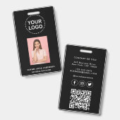 Badge Moderne employé d'entreprise de code QR minimalist (Front & Back)