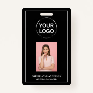 Badge Moderne employé d'entreprise de code QR minimalist