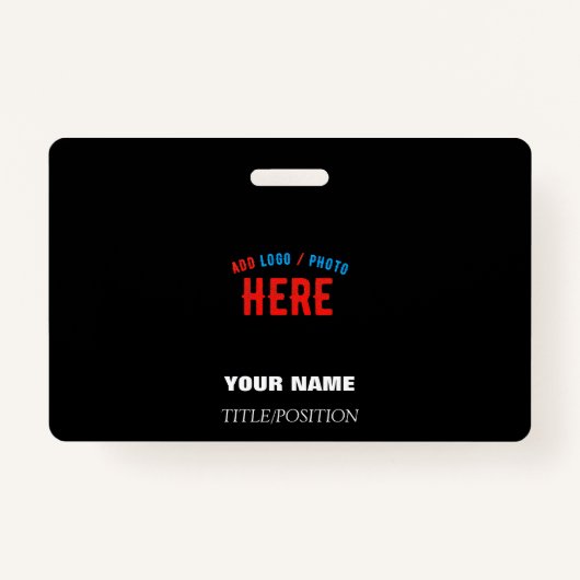 BADGE MODERNE ET MODERNE PERSONNALISABLE NOIR VÉRIFIÉ (Devant)