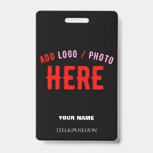 BADGE MODERNE ET MODERNE PERSONNALISABLE NOIR VÉRIFIÉ