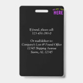 BADGE MODERNE ET MODERNE PERSONNALISABLE NOIR VÉRIFIÉ (Back)