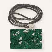 Badge Moderne feuillage vert plante Design botanique (Derrière avec lanière)