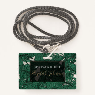 Badge Moderne feuillage vert plante Design botanique