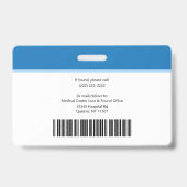 Badge Moderne modèle de carte d'identité d'infirmière av (Arrière)