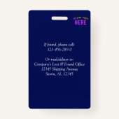 BADGE MODERNE MODERNE ET MODERNE MARINE BLEUE VÉRIFIÉE M (Dos)