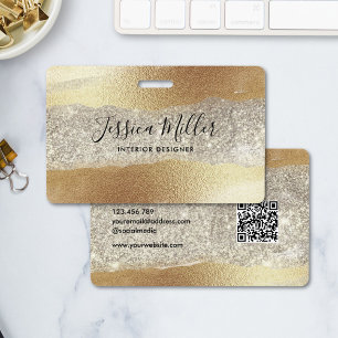 Badge Moderne Pailletage de Diamant d'Or Faux Feuille Lu