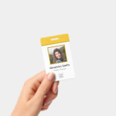 Badge Moderne Simple Jaune Blanc Points Professionnel (Manuel / portable)