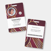Badge Moderne Société Abstraite Id de l'employé | Bourgo (Avant & arrière)