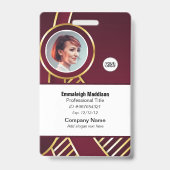 Badge Moderne Société Abstraite Id de l'employé | Bourgo (Avant)
